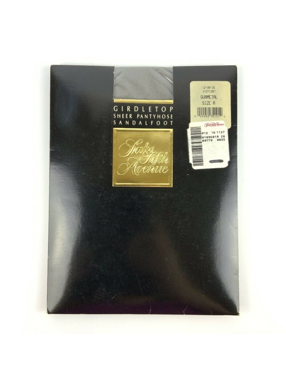 Saks Fifth Avenue Pantyhose Size A Gunmetal Gray Girdletop Sheer Sandalfoot